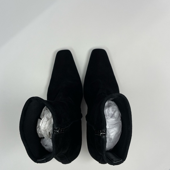 EUC, Loeffler Randall Thandy Black Suede Curved Heel Booties, Size 11.5 - Picture 14 of 16